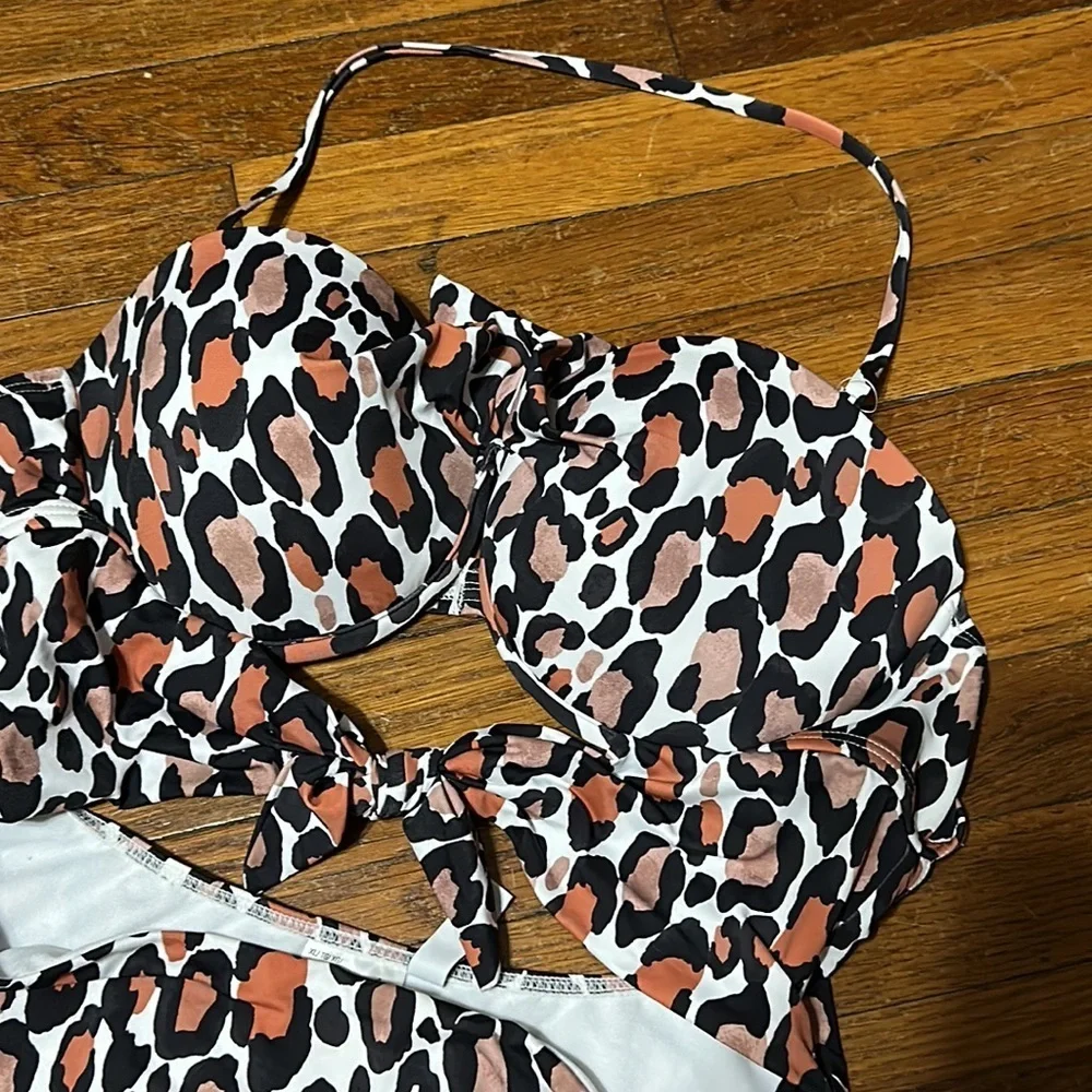 Bar III Run Wild Monokini, Leopard Print, XL